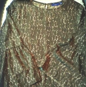 Multi Print Bell Sleeve Blouse